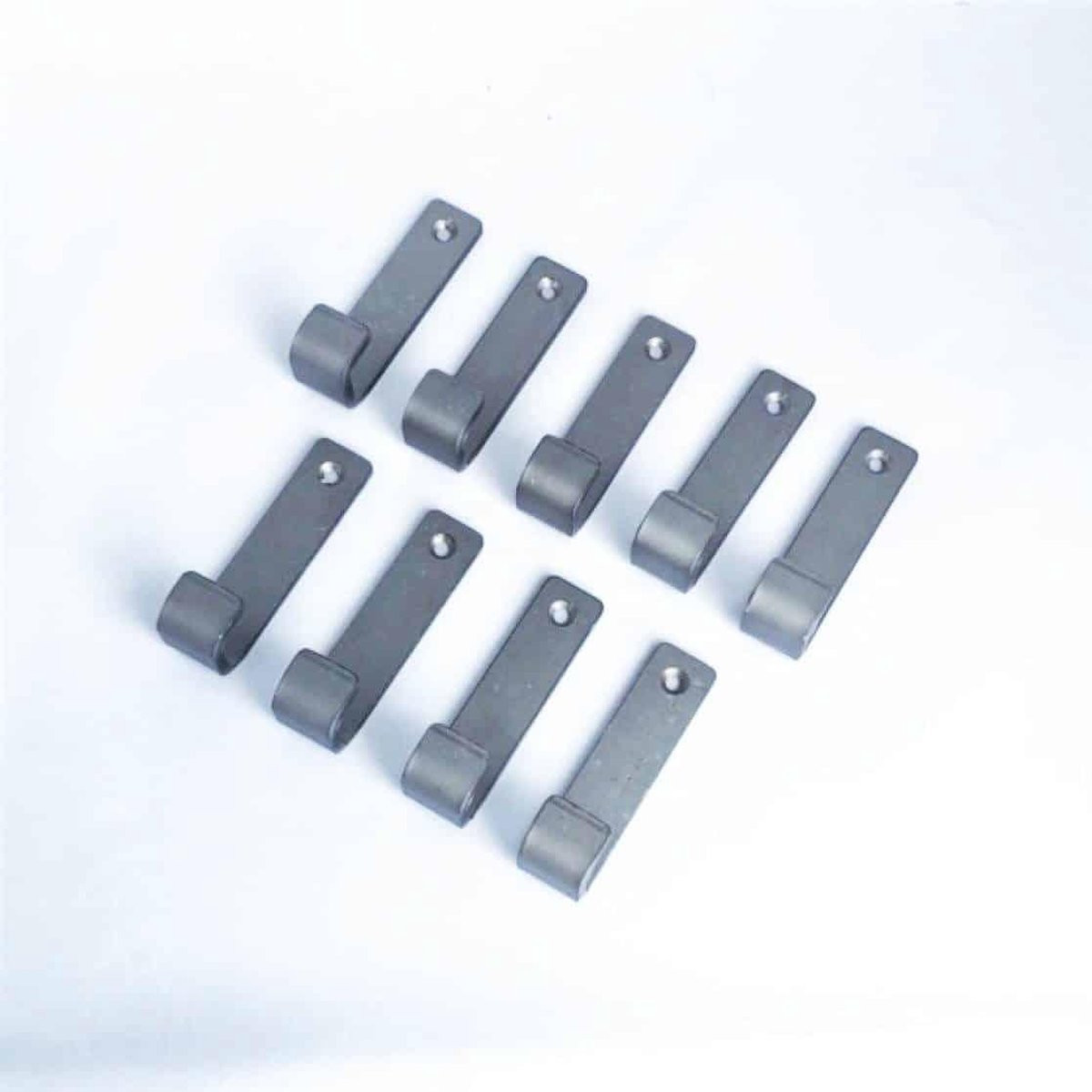 GoudmetHout Industriële Haken - Mat Blank - 9 stuks