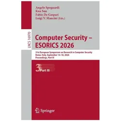 Computer Security – ESORICS 2026, Fachbücher von Angelo Spognardi, Kun Sun, Luigi V. Mancini, Fabio De Gaspari