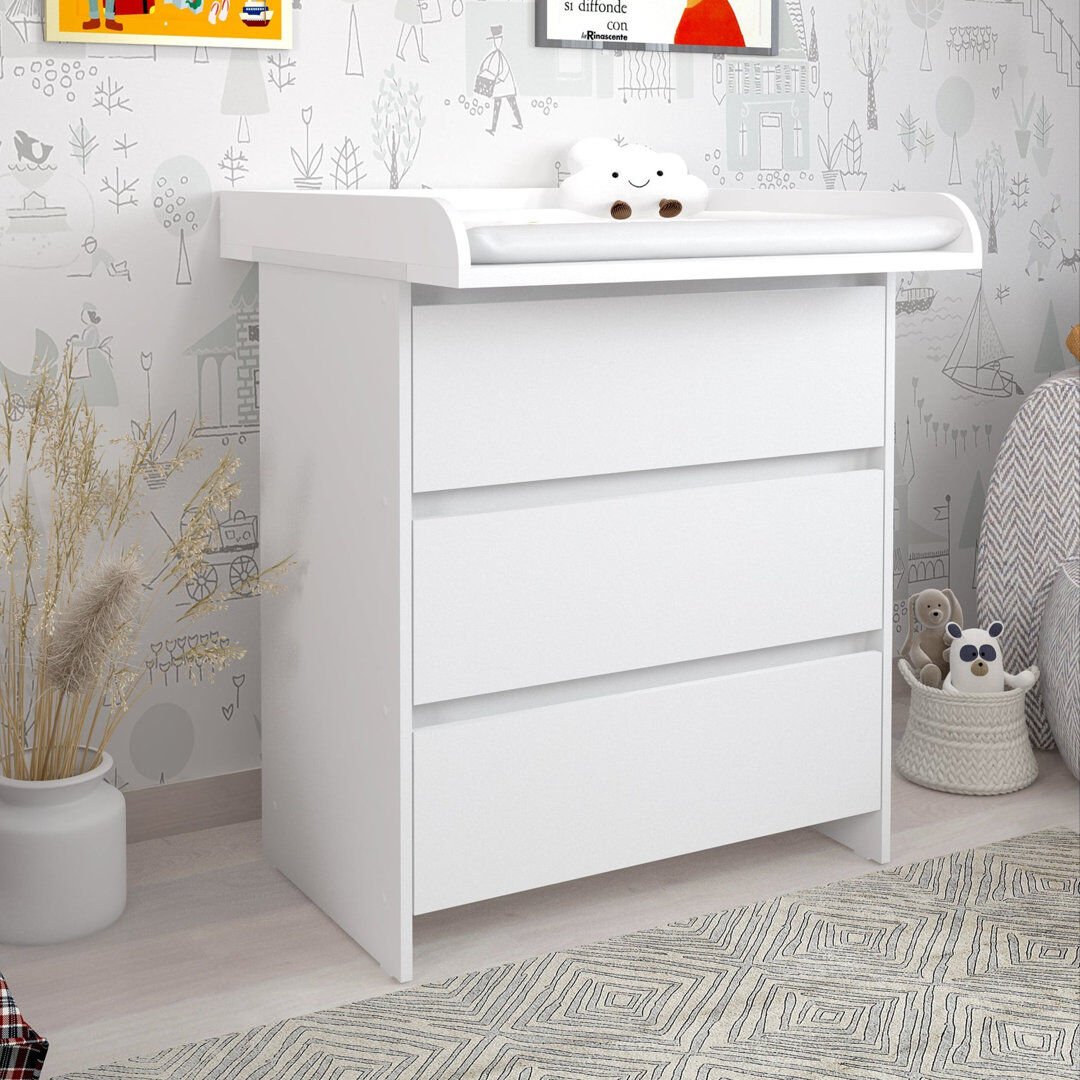 17 Stories Changing unit Model 820, white White 92cm H X 80cm W X 50cm D