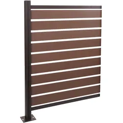 Alu Mülltonnen-Zaun MCW-K57, Erweiterungselement Mülltonnenverkleidung, Holzoptik erweiterbar 130x100x6cm ~ braun
