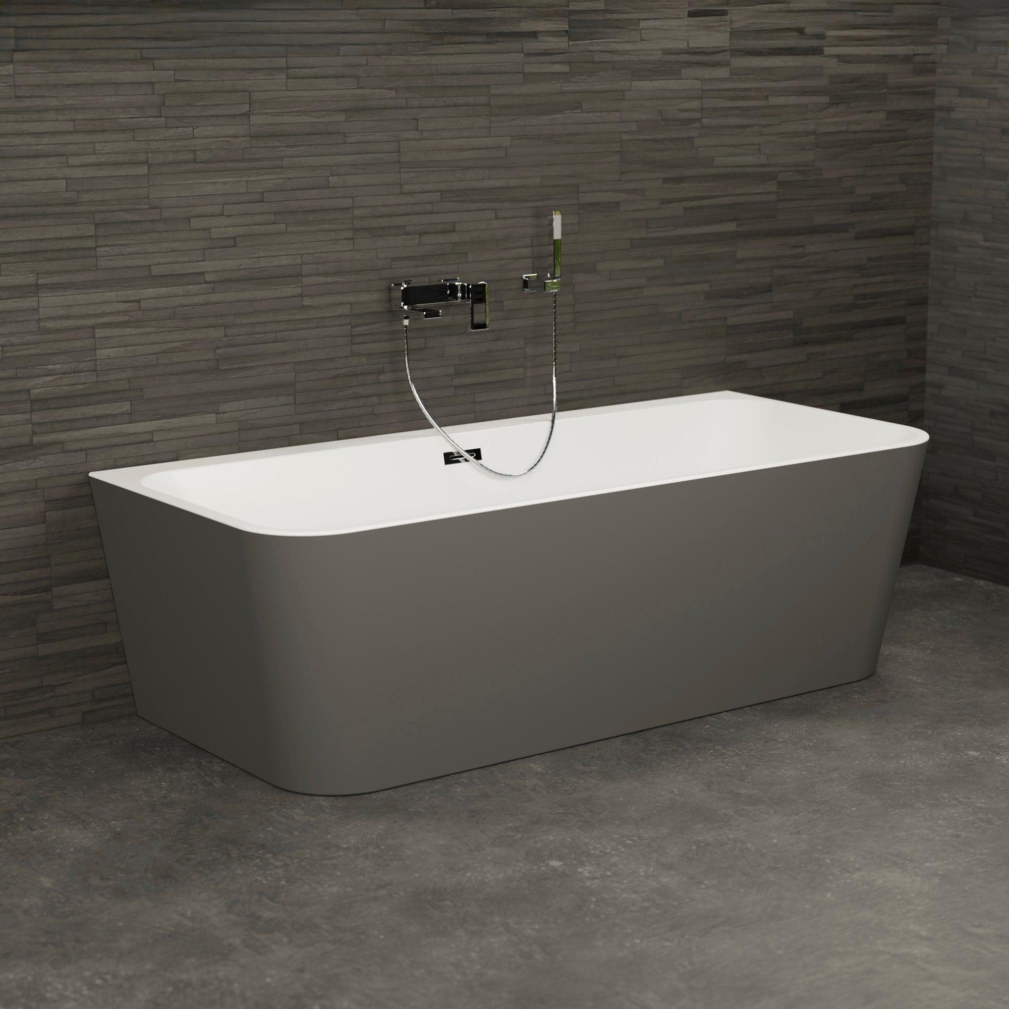 Freistehende Badewanne Mint 160 grau 160 x75 x57 cm