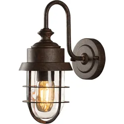 Konstsmide Wandleuchten Cerignola, E27, Rostoptik, mit klarem Glas (7351-970)