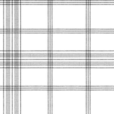 York Wallcoverings Charter Plaid Black Wallpaper