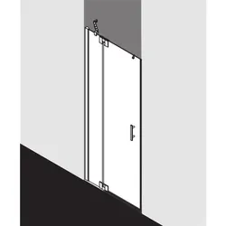 Kermi Filia XP Pendeltür mit Festfeld für Nische FX1TL13018VAK 130x185cm, silber hochglanz, ESG klar, links