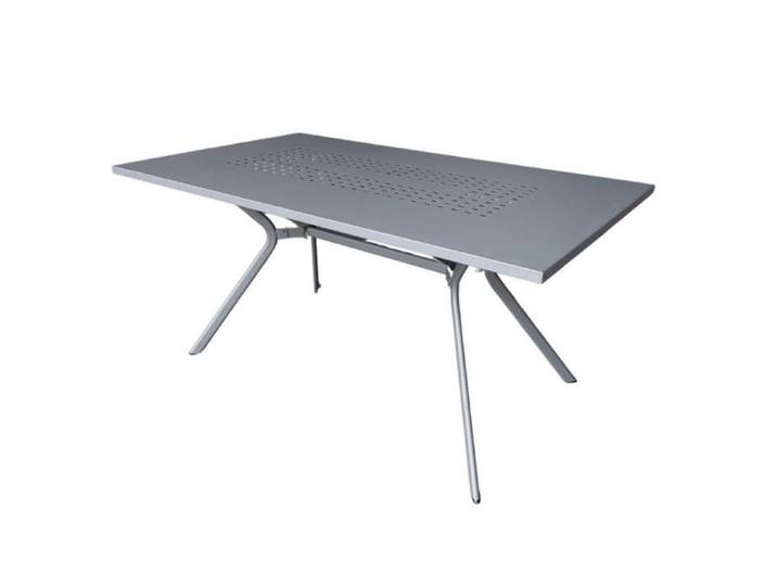 Table de jardin en acier gris traité anti-corrosion - BERAKA