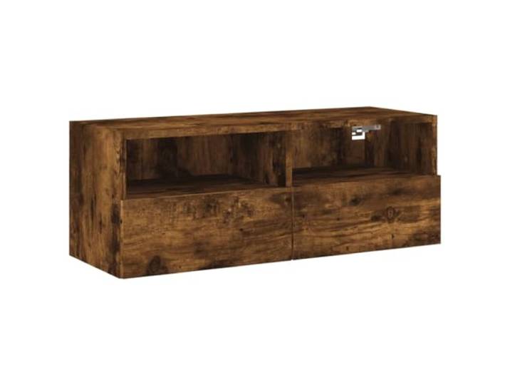 vidaXL TV Wandschrank 2 STK., TV Schrank mit viel Stauraum, Wandmontage Fernsehschrank Regal, Hängeschrank TV Möbel, Modern, Räuchereiche Holzwerkstoff