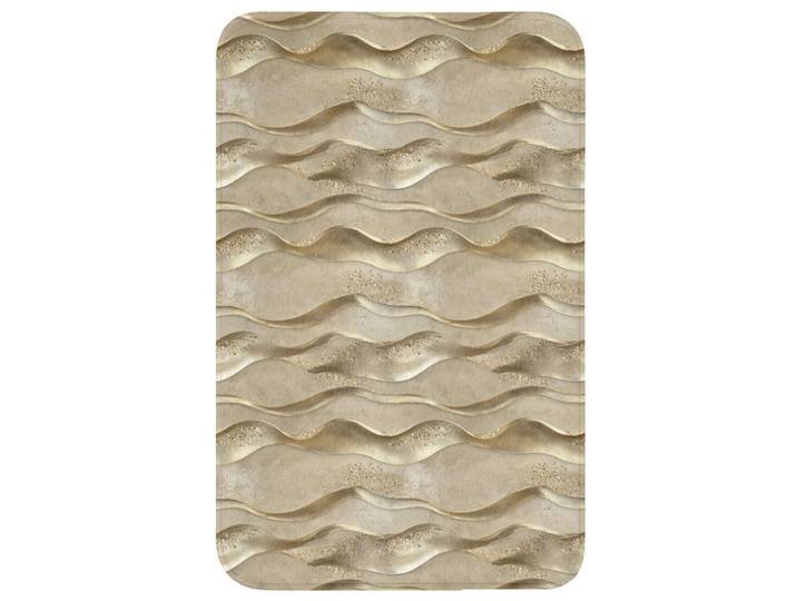 OnlyWow Wc-Vorleger Wellen - Muster - Gold WC Teppich 50x80 cm, Messingfarben, Füllung: Polyurethan (Pur), Rechteckig, 50x1 cm, Heimtextilien, Badtextilien, WC Vorleger