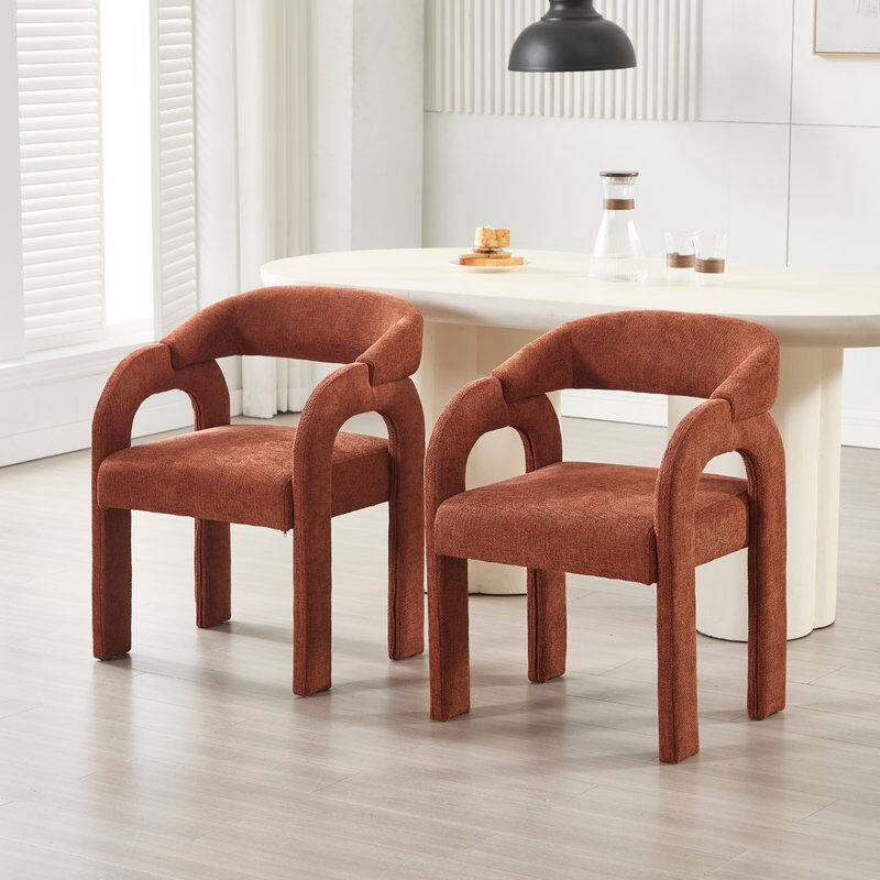 Latitude Run Upholstered Dining Chair Orange/Orange 77cm H X 57cm W X 58cm D