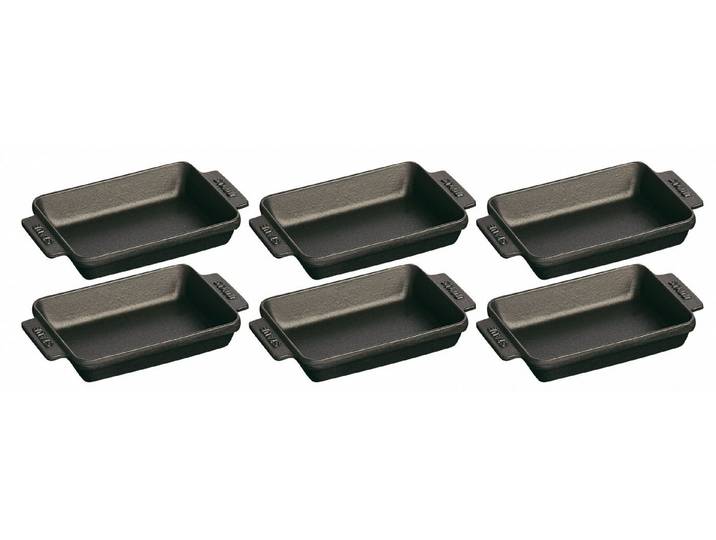 Staub Auflaufform Staub 6er Set Mini-Auflaufform 15 x 11cm, 0,25L schwarz, (6-St)
