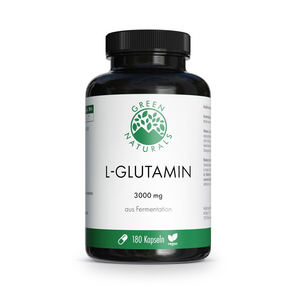 Green Naturals L-Glutamin 3000 mg vegan Kapseln 180 St