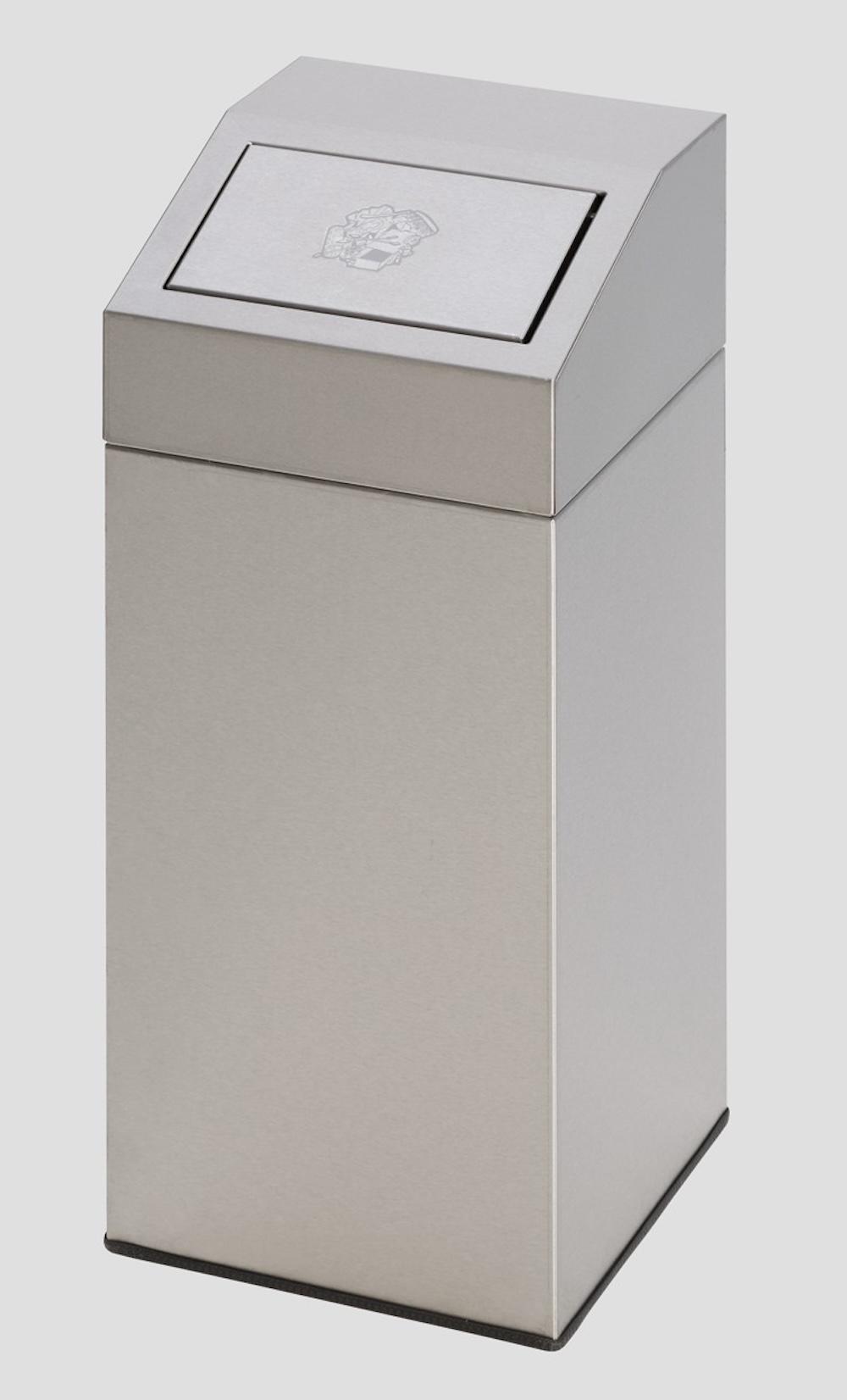 Robuster Werstoffsammler mit abnhembarem Kopfteil | 76 Liter, HxBxT 89x38x38cm | Edelstahl