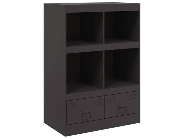 KGHFDVB Highboard Schwarz 67x39x95 cm Stahl Kaltgewalzter Stahl, 2 Griffe, Viel Stauraum, Pflegeleicht, Stabil