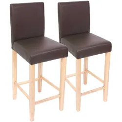 2er-Set Barhocker Cesena Leder ~ braun, helle Füße