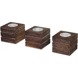 TEELICHTHALTER 3ER-SET Braun 3er-Set-Set