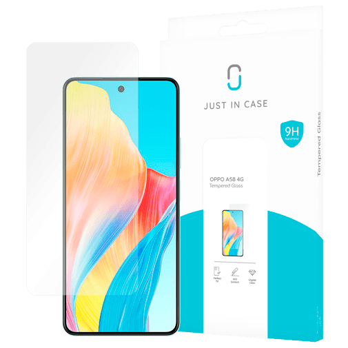 Just in Case Gehärtetes Glas Clear Displayschutzfolie OPPO A58