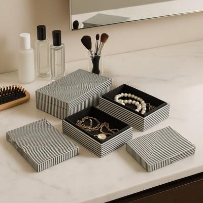 Sagebrook Home "Decorative Box with Lid - Set of 3, 10"", 11"", 12"", Black - 12.0"""