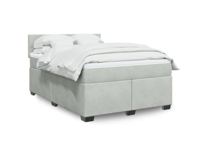 RJPLMFV Lattenrost komplett mit Matratze, Velours, Grau, 140 x 200 cm Individuelle Taschenfedern, abnehmbarer Bezug, waschbar, Lamellen inklusive, Premium-Komfort