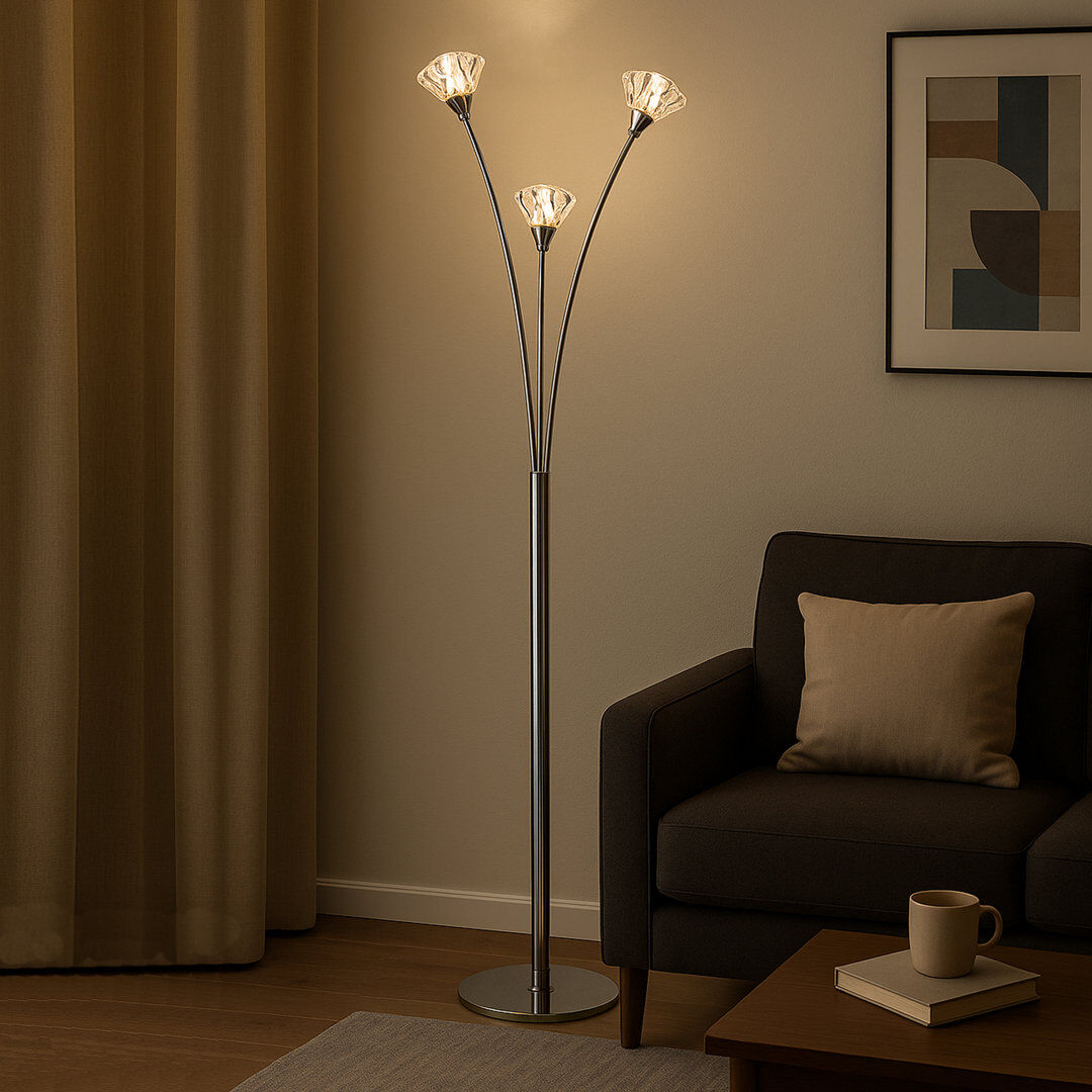 Canora Grey Sluss 170cm Tree Floor Lamp Polished Chrome 170cm H X 35cm W X 35cm D