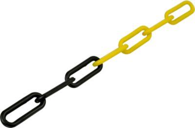 Absperrkette, Ø 8 mm, Kunststoff, gelb/schwarz, 50 m