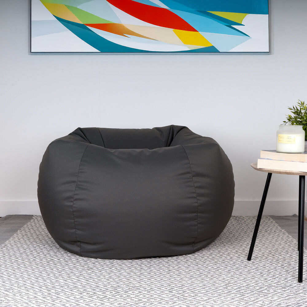 Isabelle & Max Polyester Outdoor Friendly Refillable Classic Bean Bag Grey