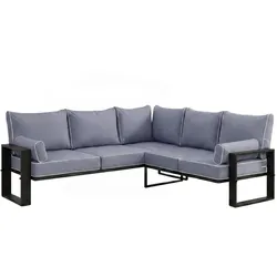 LOUNGEECKTEIL Verdino 2R2 mit Metallrahmen 215 cm Blaugrau