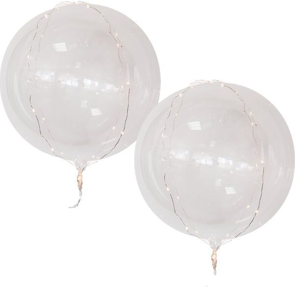 No-Name Ballon Med Led, Hvidt Lys, 50 Cm, 2 Stk.