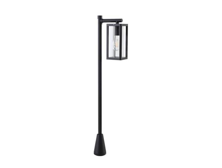 Lucande Außenleuchte Siveta (Modern) in Schwarz aus Aluminium (1 flammig, E27) - Wegeleuchte Pollerleuchte Wegelampe Sockelleuchte