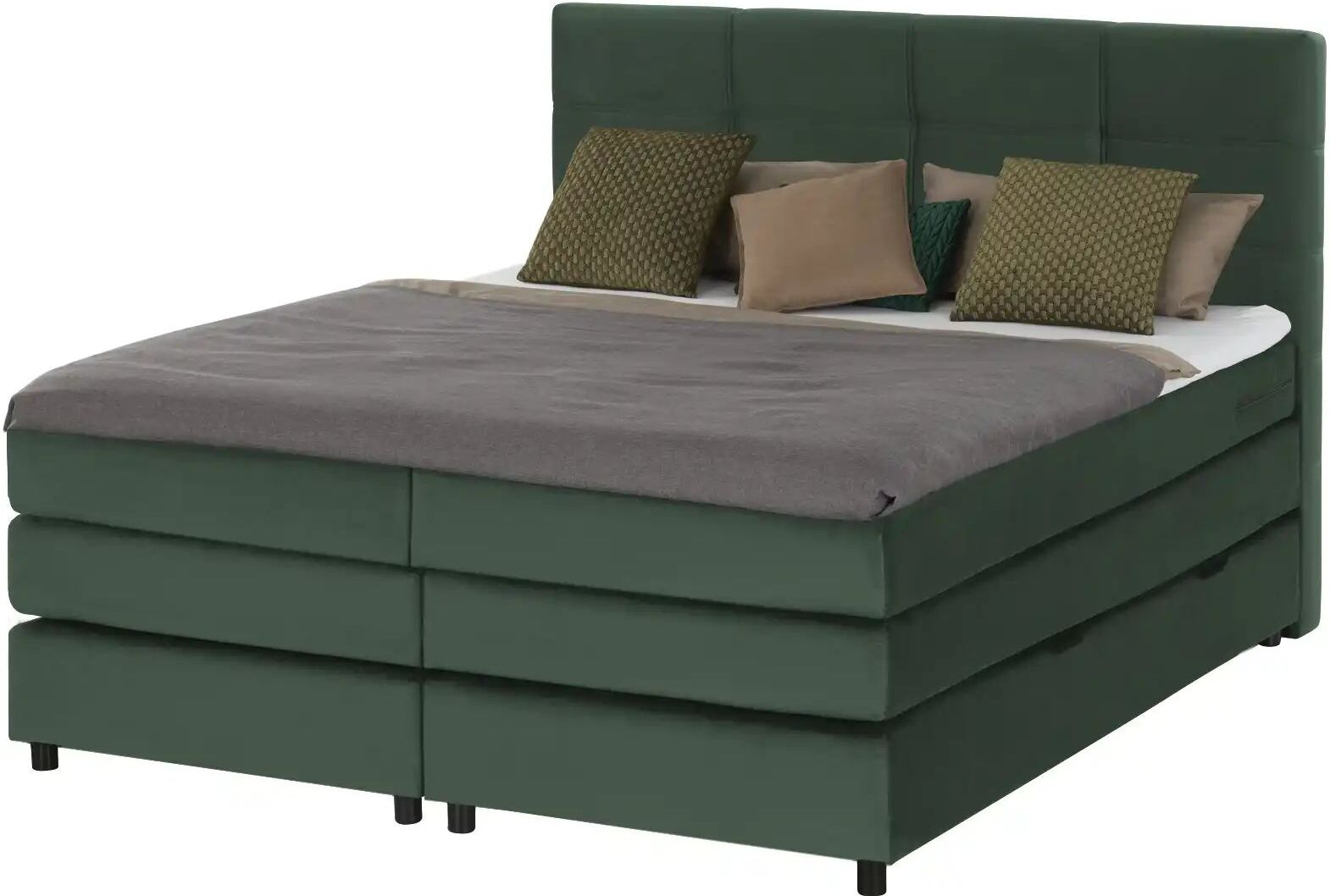 Höffner Boxspringbett  Wind ¦ grün ¦ Maße (cm): B: 140 H: 152