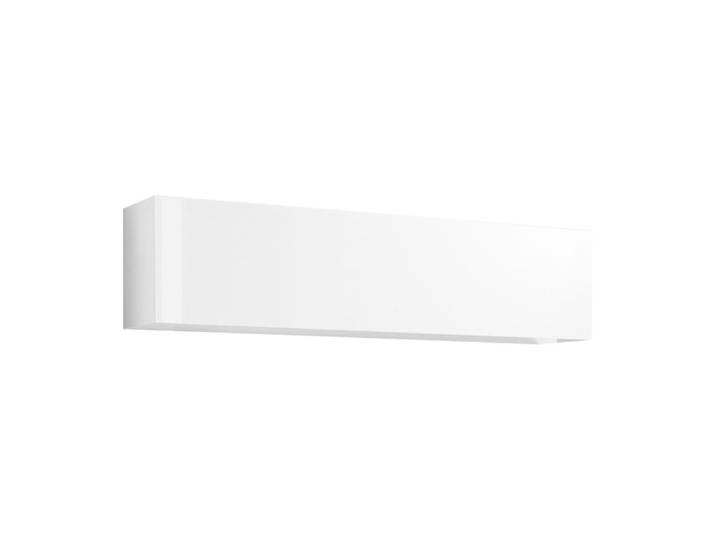 Armoire de salon suspendue horizontale 180 cm effet bois blanc laqué