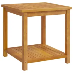DELUKE® Beistelltisch Holz EMMI - Massivholz, 45x45x45cm Couchtisch Akazie Beistelltisch Couch Holztisch Outdoor Sofatisch Gartentisch eckig