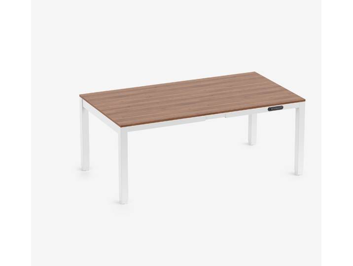 PRIMUS 4-Bein Schreibtisch Weiß Nussbaum 1800 x 1000 x 25 mm