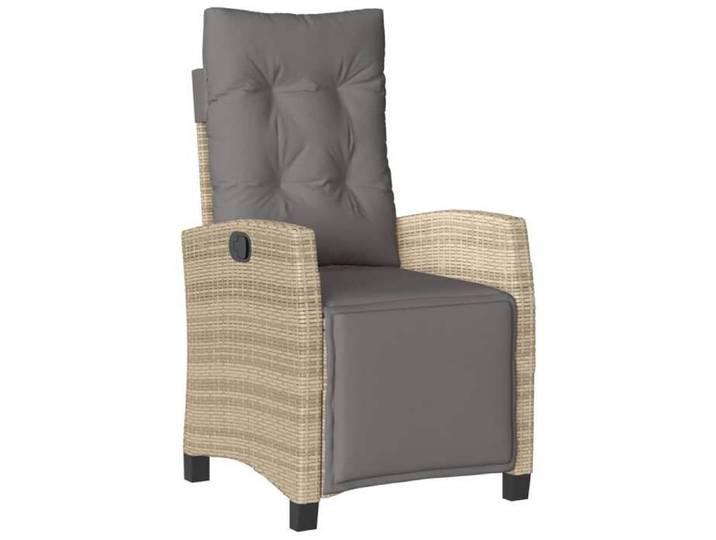&Mode Fauteuils relax scandinave - Chaise inclinable de jardin et repose-pied mélange beige rotin Sale850529