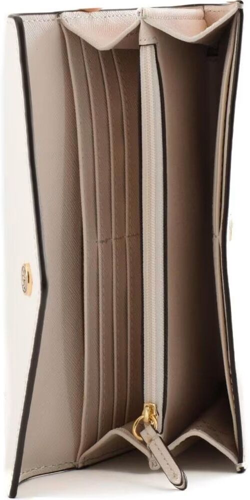 Cartera Larga Michael Kors Con Solapa Crema Claro 19x10x2cm Mujer
