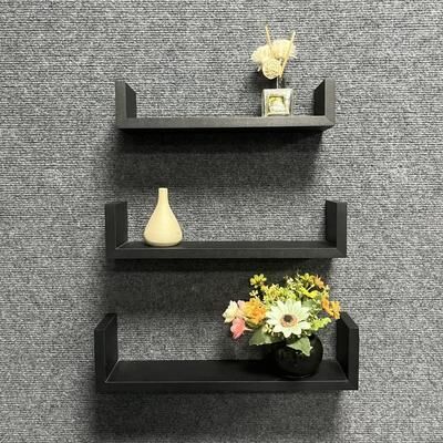Abrihome Floating 'U' Wall Shelves (Set of 3)