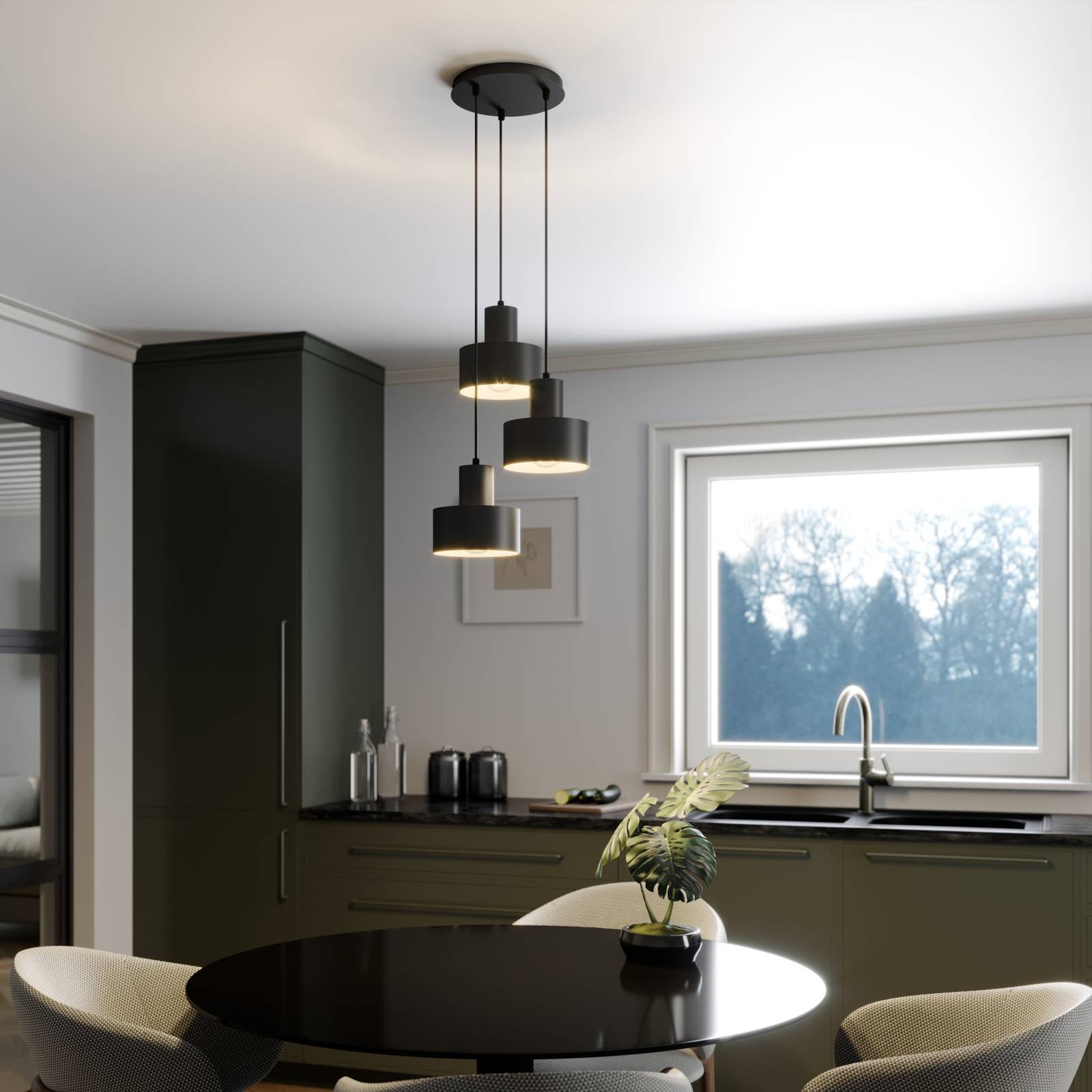 Pendant Light Rif SIGMA, dimmable, Black, Living / Dining Room, metal, Modern, Ceiling Light