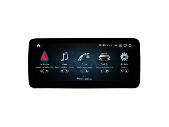GABITECH 10,25 Android 14 Autoradio CarPlay GPS für Mercedes C/GLC/V/X W205 Autoradio (Bluetooth, WLAN (Wi-Fi), Mobilfunknetz (3G/4G/optional 5G), Drahtlose Verbindung mit Handy, USB-Verbindung, Drahtlos Carplay und Android Auto. Octa-Core. Qualcomm)