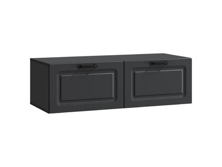 KUPTYERFG TV Lowboard Wandmontiert Schwarz 98x41x30 cm TV-Schrank Platzsparender TV-Hängeschrank für Wohnzimmer und Schlafzimmer mit 2 Klapptüren, geräumigen Fächern und 60 kg Belastbarkeit.