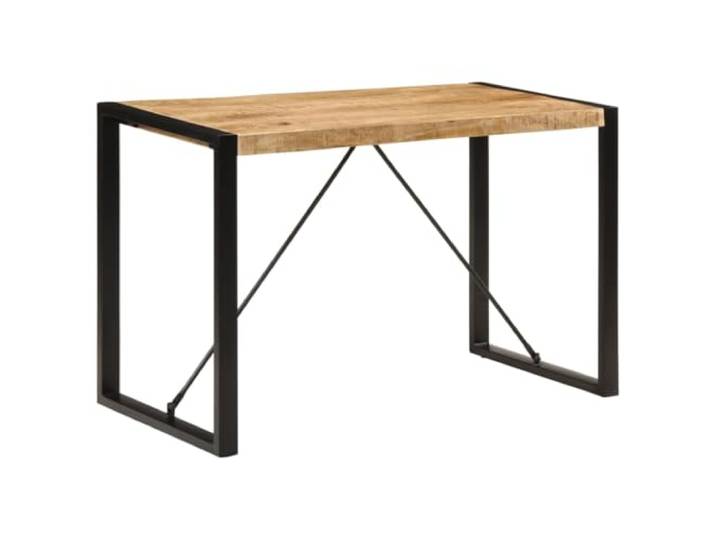 LKJephalotrope Esstisch 120x55x76 cm Raues Mangoholz Massivholz Tisch Rustikaler Küchentisch aus massivem Holz mit schwarzem Stahlrahmen für Esszimmer und Wohnbereich mit Unikat-Maserung.