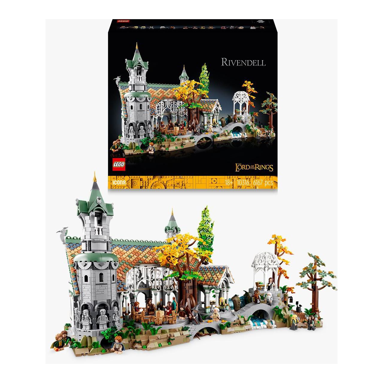 LEGO Icons 10316 DER HERR DER RINGE: BRUCHTAL, Großes Set für Erwachsene