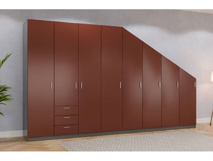 Schrank nach Maß - RAL 8012 Rotbraun - 230x400x62cm - Individuell konfigurieren
