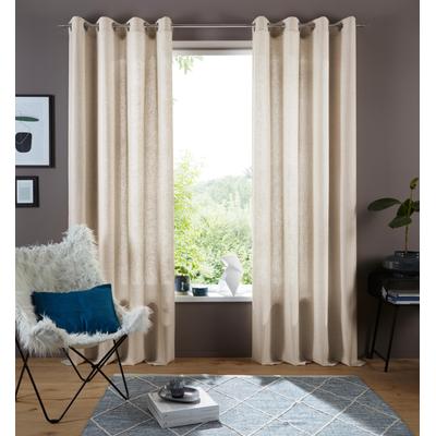 Gardine OTTO HOME "Rudy, 1 Stück, Halbtransparent" Gr. 2, beige (sand), B:140cm H:175cm, Leinen, Polyester, Gardinen, Gardine, Halbtransparent, Leinenlook, Polyester-Leinen-Mischung