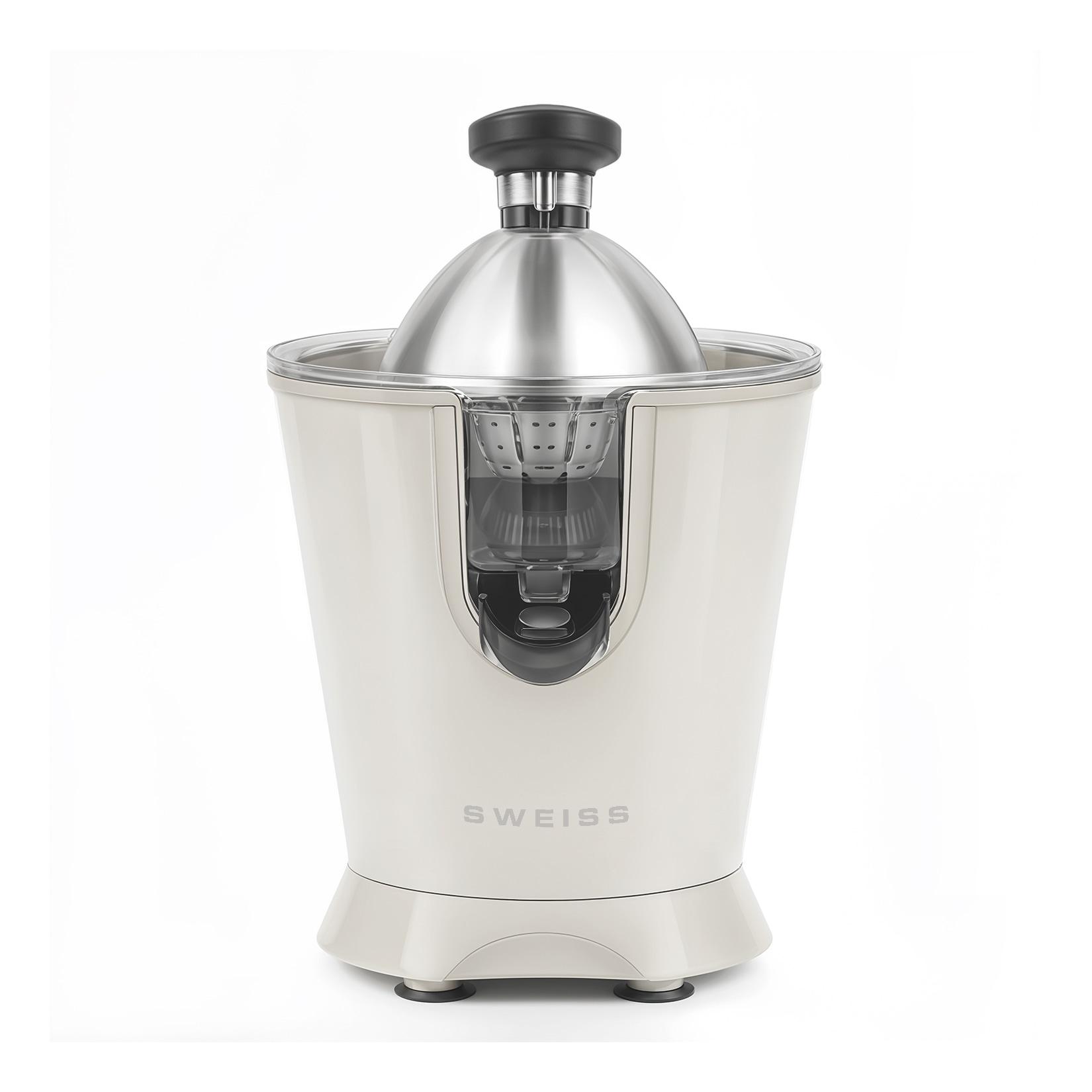 Elektrische Zitruspresse ZEST8, tropffreier Ausgießer, leistungsstarker Gelenkarm, 160 W, Beige