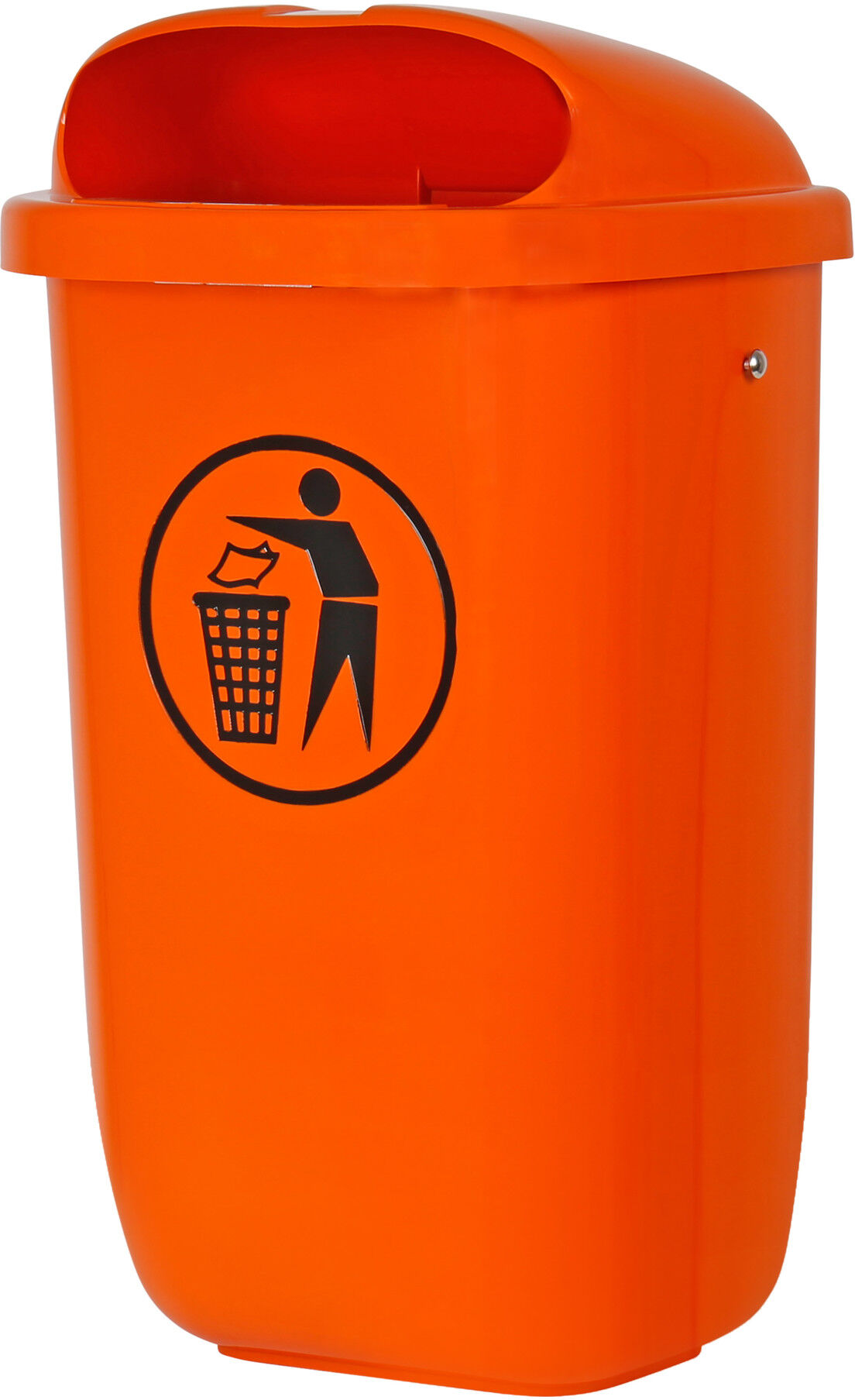 STIER Abfallbehälter mit Regenhaube 50 l orange BxTxH 432x334x745 mm (904674)