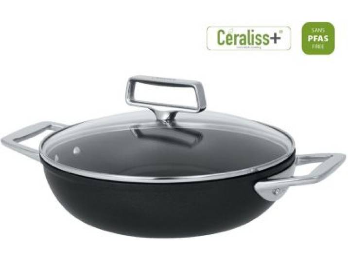 Cristel - Sauteuse 28 Cm 2 Anses Castel Pro Fixe Ultralu Ceraliss