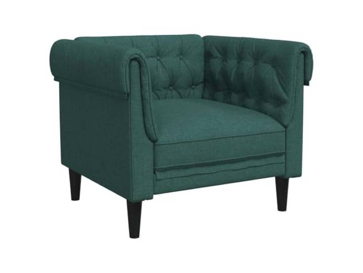 TEKGHUT Chesterfield-Sessel Dunkelgrün Stoff Atmungsaktiver Stoff, gerollte Armlehnen, tiefe Rückenlehne, stabile Beine, max. 110 kg pro Sitzplatz