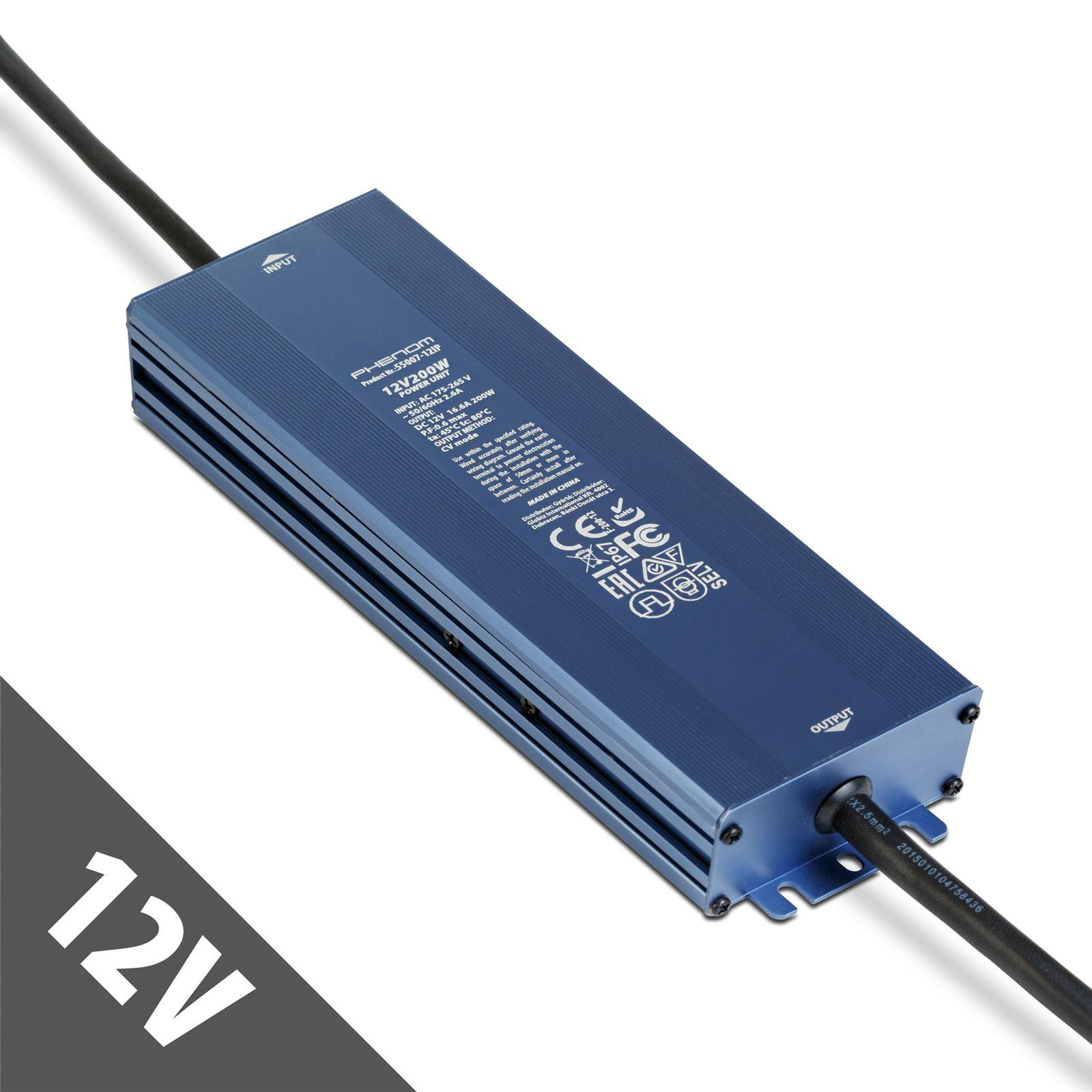 HomeShopXL LED-voeding 12V 200W IP67 waterdicht transformator 16,6A LED-driver voor buitengebruik 55007-12IP