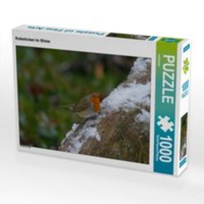 CALVENDO Puzzle Rotkehlchen im Winter 1000 Teile Lege-Größe 64 x 48 cm Foto-Puzzle Bild von kattobello