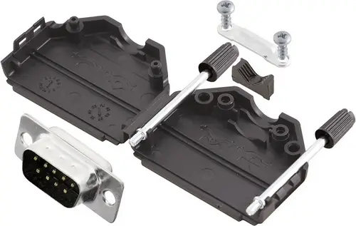 MH Connectors MHDPPK9-DB9P-K D-SUB Stiftleisten-Set 180° Polzahl: 9 Lötkelch