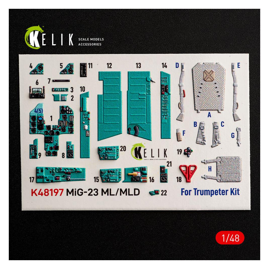 Kelik MiG-23 ML/MLD - interior 3D decals for Trumpeter (K48197)