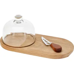 Edles Käsebrett aus Holz mit Käseglocke und Käsemesser: Hält Käse aromatisch – Perfekt für Liebhaber & Gäste